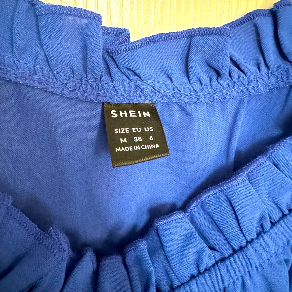 SHEIN Blue off the shoulder dress size M